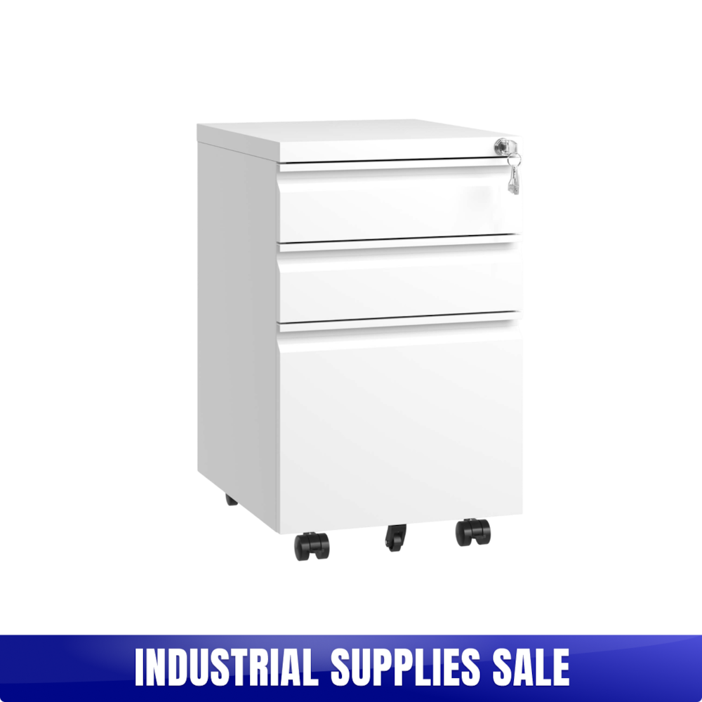 3 Drawer Mobile File Cabinet with Lock and Wheels_4Dock